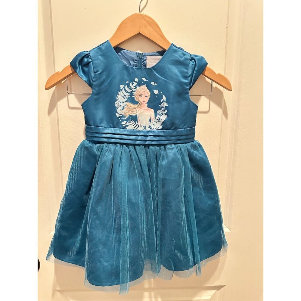NWOW Disney Frozen Toddler Blue Girl Dress Size 4